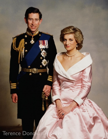 Prince Charles and Diana, Princess of Wales wearing a Catherine Walker gown, December 1987