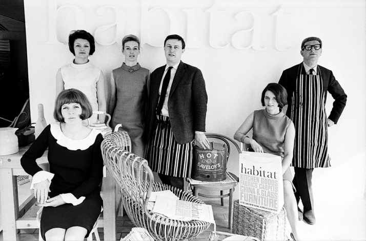 Terence Conran and the staff of the first Habitat shop, 1 May 1964