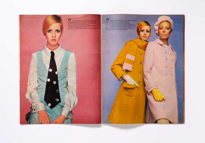 A variation of Donovan's 1966 portrait of Twiggy in the August 1966 issue of Woman's Mirror