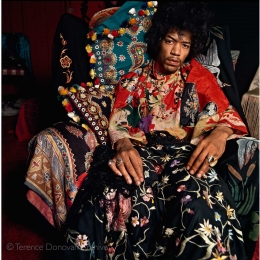 Jimi Hendrix photographed in his London flat for the Sunday Times, August 1967