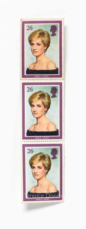 A Royal Mail stamp featuring Terence Donovan's 1986 portrait of Diana, Princess of Wales